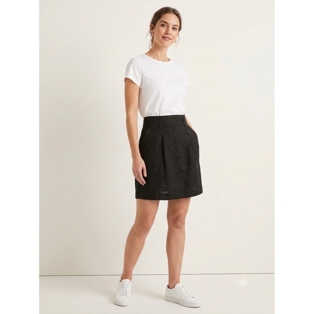 GAP Skirt Womens 2 Black Moonless Night black TRPNTO Full SK A-Line Cotton